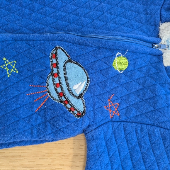 Vintage Newborn Embroidered Space Quilted Fall Suit - Picture 4 of 5